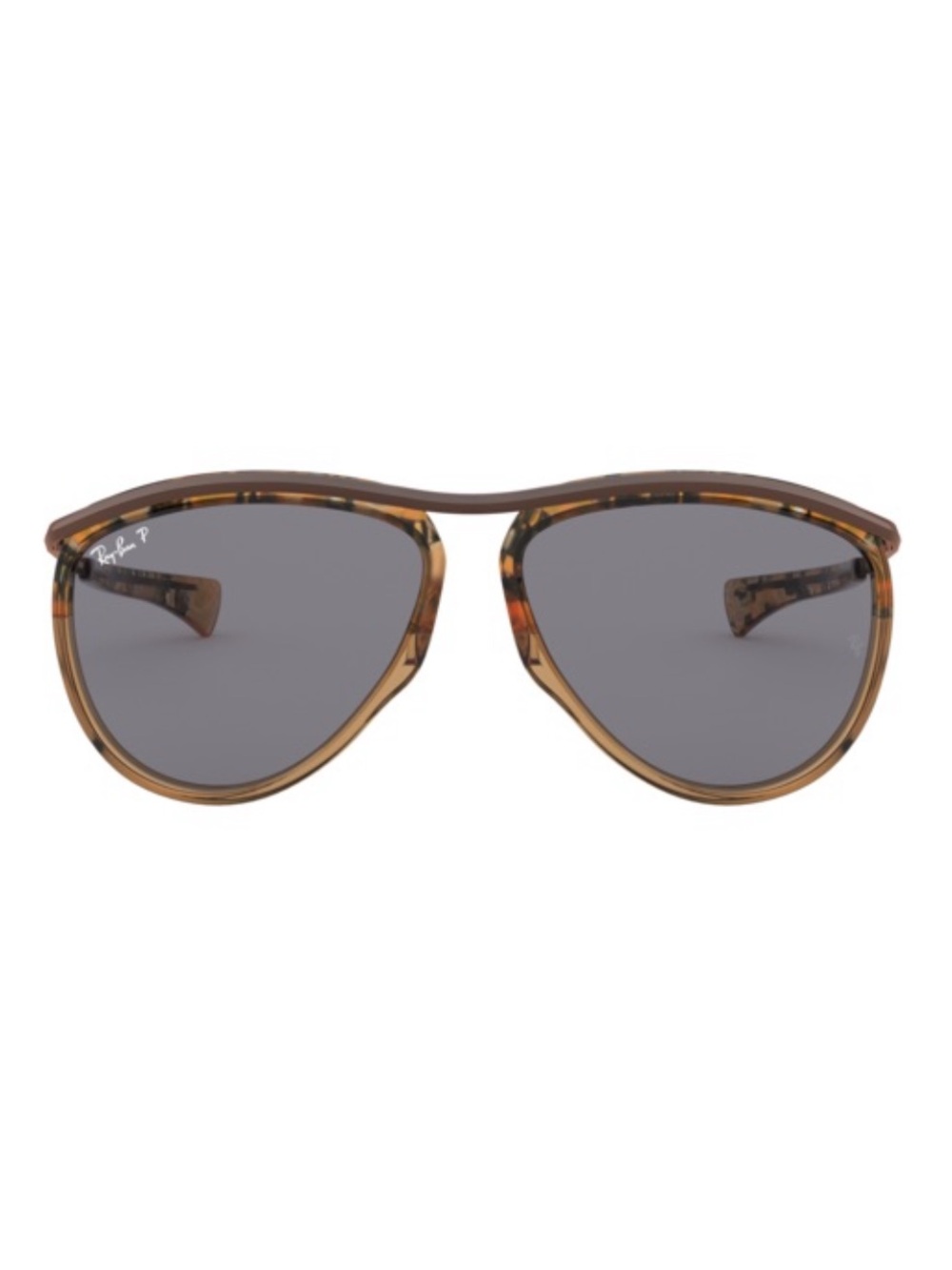 Ray-Ban Havana/Grey Polarized RB2219 Unisex Olympian Aviator Sunglasses